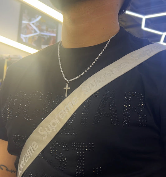 LNKS Silver Rope Chain with Cross